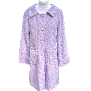 Bebe Loosely Woven Wool Blend Coat Lavender Size Medium